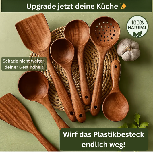 100% Teak Holzbesteck